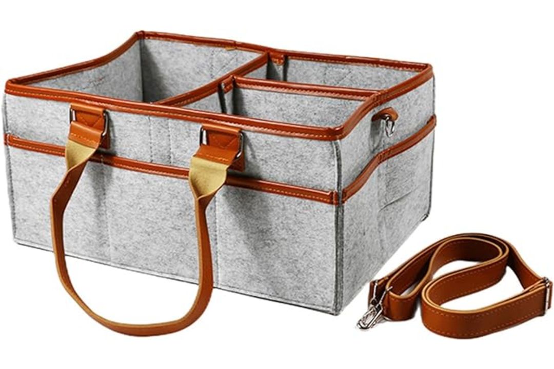 BABY NAPPY CADDY ORGANISER | BROWN STRIP - 300 PCS - PRICE RRP 8.99 - Image 1 of 6