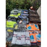 WORK WARE PALLET HIVIZ POLO SHIRTS SHORTS PANTS SAFTET TRAINERS GLOVES SOCKS