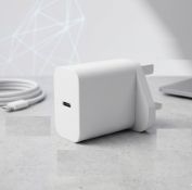 356 X BRAND NEW 3PIN USB-C 20W WALL CHARGER WHITE, BULK