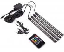 178 X BRAND NEW CAR INTERIOR LED LIGHTS 4 STRIPS, 15 COLOURS, 7 LIGHT SPEED