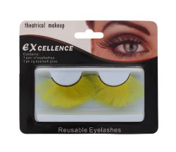 96 X YELLOW FEATHER EYELASHES