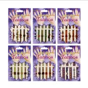 720 X TEMPORARY FASHION TATTOOS IN DISPLAY - GOLD RING