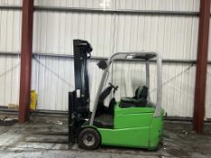 **(INCLUDES CHARGER)** 2011 CESAB B318 ELECTRIC 3-WHEEL FORKLIFT – 1,800 KG CAPACITY