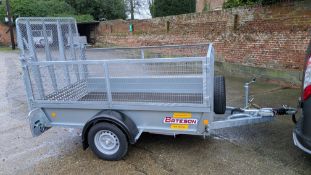 1 X NEW BATESON 8X5 GP 1.3T TRAILER WITH MESH SIDES & TAILGATE RAMP