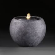 LED ROUND WATER FEATURE - 32.5CM - STONE EFFECT