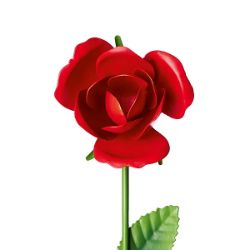 X24 PCS 64CM METAL RED ROSE GARDEN STAKE