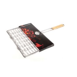 X6 L60CM WOODEN HAND LED BARBECUE ELASTIC GRILL BASKET