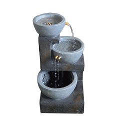 53.5CM 4 LED LOW VOLTAGE 3-TIER CASCADING BOWLS WATER FEATURE