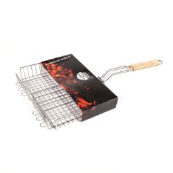 X6 L62CM WOODEN HAND LED BARBECUE DEEP GRILL BASKET