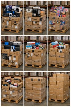 PALLET OF AMAZON MERCHANDISE MAINLY NEW STOCK MIXED WITH CUSTOMER RETURNS CHOSEN AT RANDOM