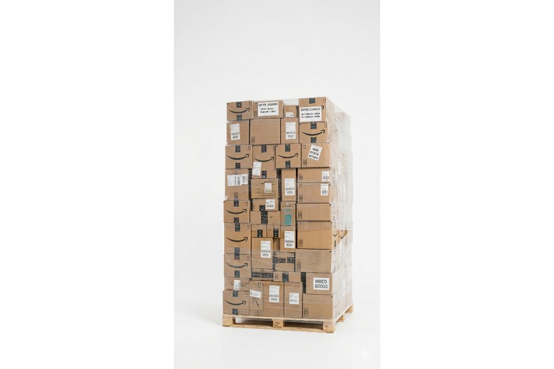 PALLET OF AMAZON MERCHANDISE MAINLY NEW STOCK MIXED WITH CUSTOMER RETURNS CHOSEN AT RANDOM