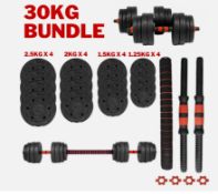 40X BRAND NEW OMEGA DUMBBELL/BARBELL SET 30KG