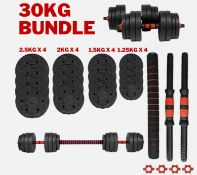 32X BRAND NEW OMEGA DUMBBELL/BARBELL SET 30KG