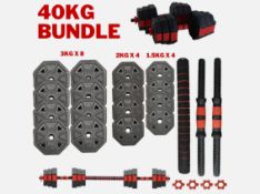 32X BRAND NEW OMEGA DUMBBELL/BARBELL SET 40KG