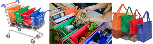 TROLLEY BAGS FOR SHOPPING TROLLEY, PACK OF 4 X 490 UNITS