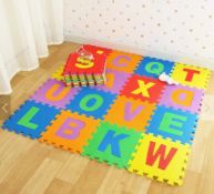 JOBLOT TRADE OF 40 SETS OF 36 PCS OF SOFT EVA FOAM ALPHANUMERIC PLAY MAT (30CM BY 30CM EACH)