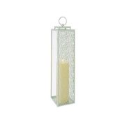 X3 60CM SAGE GREEN METAL AND GLASS LANTERN