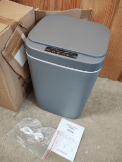 SMART TRASH BIN - USB CHARGE - PUSH BUTTON OPEN - BLUE - STYLE C