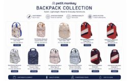 3300X PETIT MONKEY KIDS BACKPACK RUCKSACK BAGS ASSORTED DESIGNS
