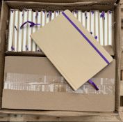 FULL PALLET APPROX 2,200 A5 NOTEBOOKS WITH PURPLE CLOSURE