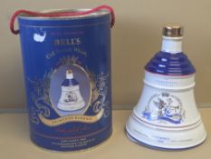 SEALED BELL’S OLD SCOTCH WHISKY ROYAL DECANTER PRINCESS EUGENIE 1990 WITH TUBE