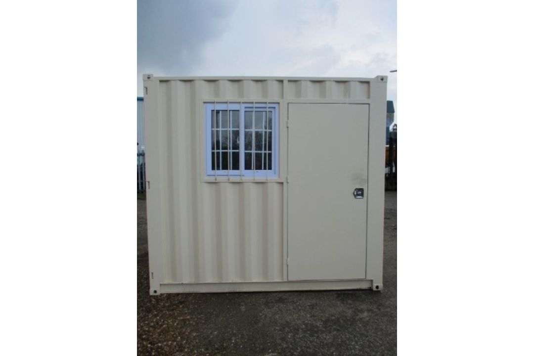 NEW 9-FOOT SECURE SHIPPING CONTAINER – WITH WINDOW & PERSONNEL DOOR - Image 1 of 7
