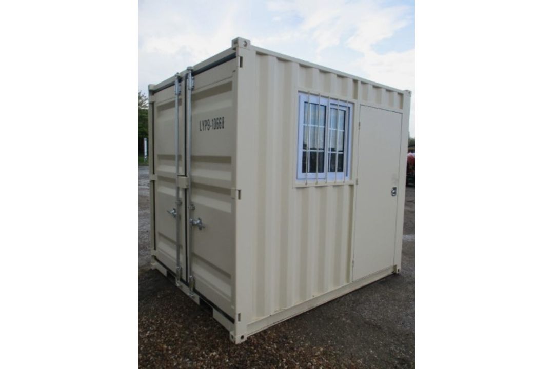 NEW 9-FOOT SECURE SHIPPING CONTAINER – WITH WINDOW & PERSONNEL DOOR - Image 2 of 7