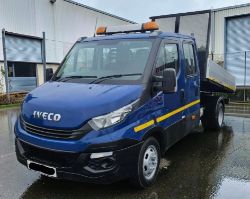**(ONLY 103K MILEAGE)** 2017 IVECO DAILY 35C12D 2.3 DIESEL MANUAL CHASSIS CAB BLUE