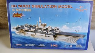 12 PC 3D WOOD SIMULATION MODEL AIR CRAFT CARRIER