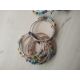 RAINBOW CRYSTAL GEMSTONE STAINLESS STEEL BANGLES - NEW - GOLD TONE AND SILVER - JOBLOT OF 16 - Image 1 of 6