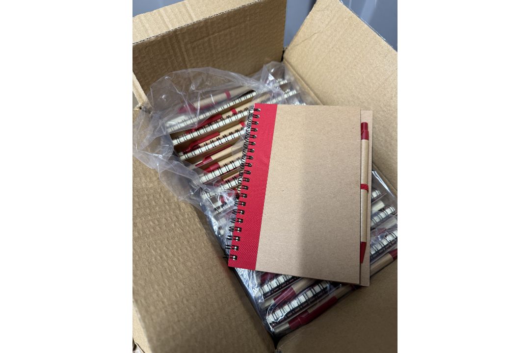 BOX OF 50 RED ECO SPIRAL NOTEBOOKS - Image 1 of 3