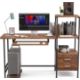 MECOR COMPUTER DESK 2 DRAWER/KEYBOARD TRAY, 55" WORKSTATION FOR HOME OFFICE WALNUT BROWN - Image 8 of 8