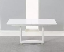 NOVA 160CM WHITE HIGH GLOSS EXTENDING DINING TABLE NEW REP.£999