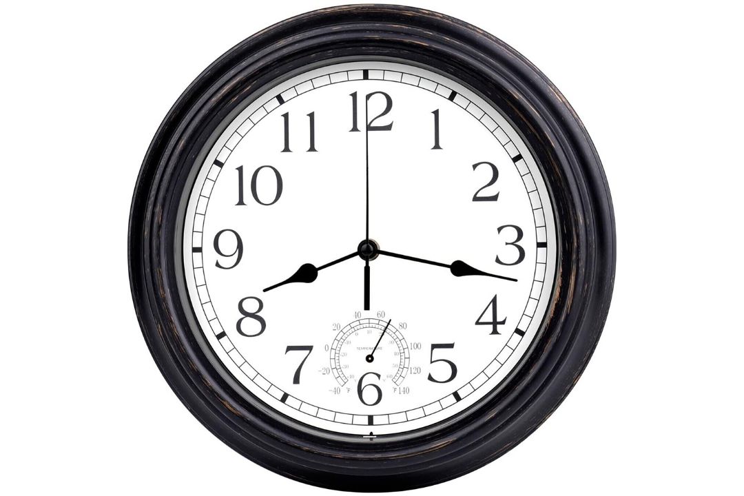 20 X 12" BLACK WALL CLOCK WATERPROOF INDOOR OUTDOOR QUARTZ MOVEMENT - RRP £240 - Image 2 of 7