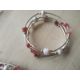CARNELIAN + PEARL GEMSTONE CRYSTAL WRAP AROUND BANGLES SS - ORIGINAL PACKAGING - JOBLOT OF 7 - Image 2 of 5