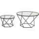 1 X WAYFAIR DESIGNS SET OF 2 NESTING TABLES GEOMETRIC DESIGN, GLASS, BLACK RRP £299.99 - Image 5 of 5
