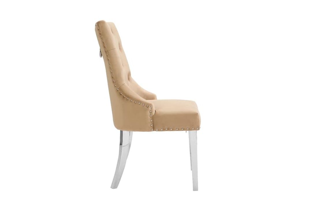 VELVET BUTTON BACK DINING CHAIR - IMPERIAL - Image 4 of 11