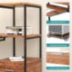 MECOR COMPUTER DESK 2 DRAWER/KEYBOARD TRAY, 55" WORKSTATION FOR HOME OFFICE WALNUT BROWN - Image 4 of 8