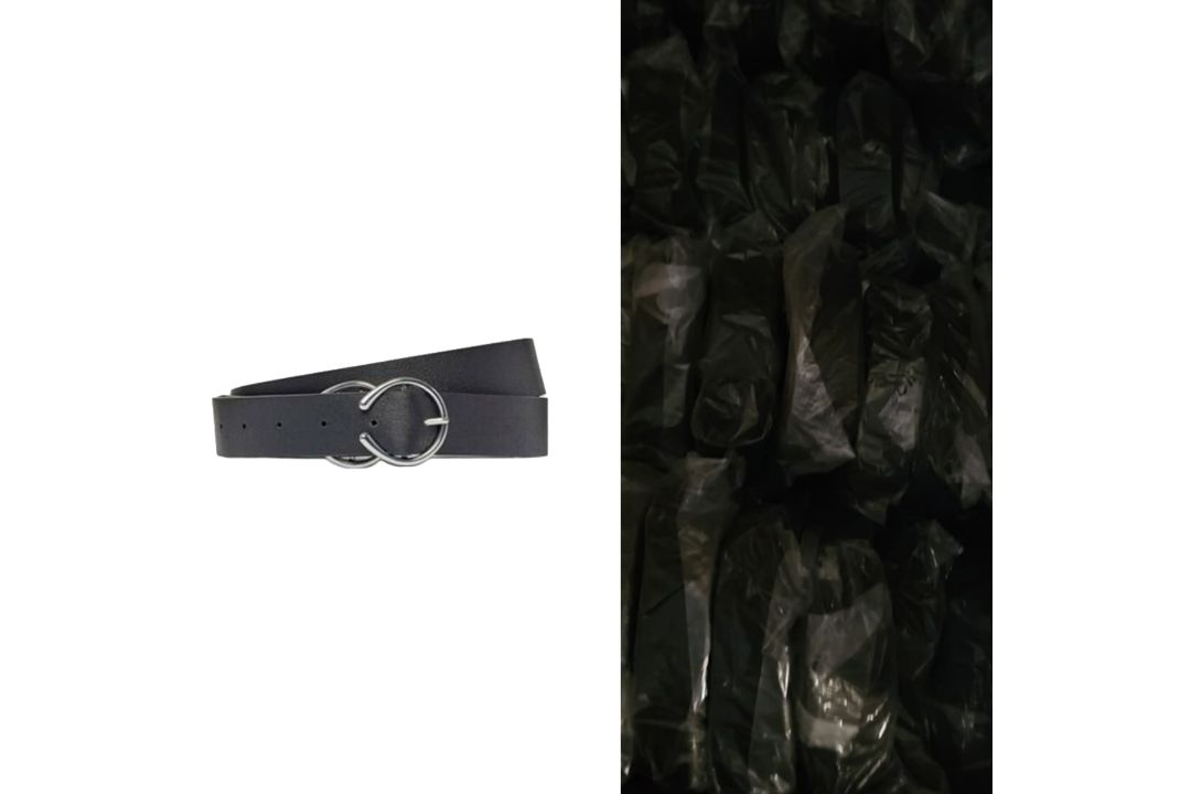 55PCS DOROTHY PERKINS WOMENS DP CURVE BLACK DOUBLE BUCKLE BELT BNWT SEALED RRP £660 - Image 1 of 3