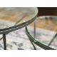 1 X WAYFAIR DESIGNS SET OF 2 NESTING TABLES GEOMETRIC DESIGN, GLASS, BLACK RRP £299.99 - Image 2 of 5