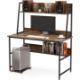 MECOR COMPUTER DESK STUDY FOR HOME OFFICE STORAGE BOOKSHELF AND CPU STAND WALNUT BROWN - Image 2 of 7