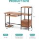 MECOR COMPUTER DESK 2 DRAWER/KEYBOARD TRAY, 55" WORKSTATION FOR HOME OFFICE WALNUT BROWN - Image 2 of 8