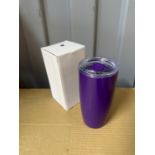 36X PURPLE DOUBLE WALLED PLASTIC 530ML TUMBLERS