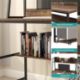 MECOR COMPUTER DESK STUDY FOR HOME OFFICE STORAGE BOOKSHELF AND CPU STAND WALNUT BROWN - Image 7 of 7