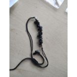 OBSIDIAN CRYSTAL CHIP ADJUSTABLE COTTON BRACELET JOB LOT OF 17 - BRAND NEW