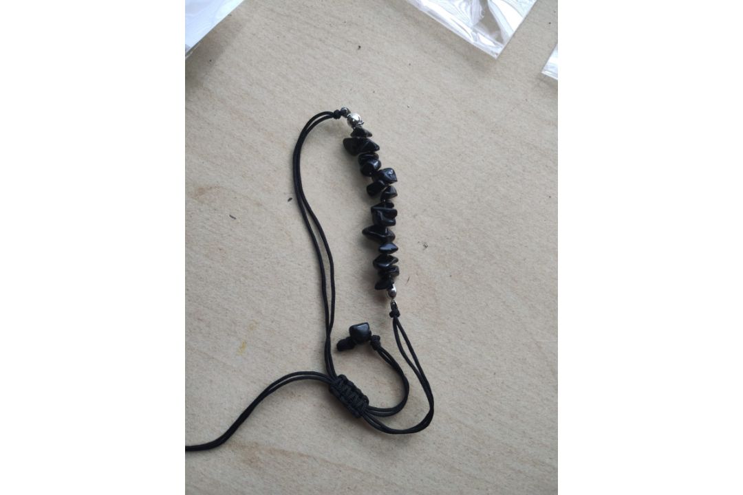 OBSIDIAN CRYSTAL CHIP ADJUSTABLE COTTON BRACELET JOB LOT OF 17 - BRAND NEW - Image 1 of 2