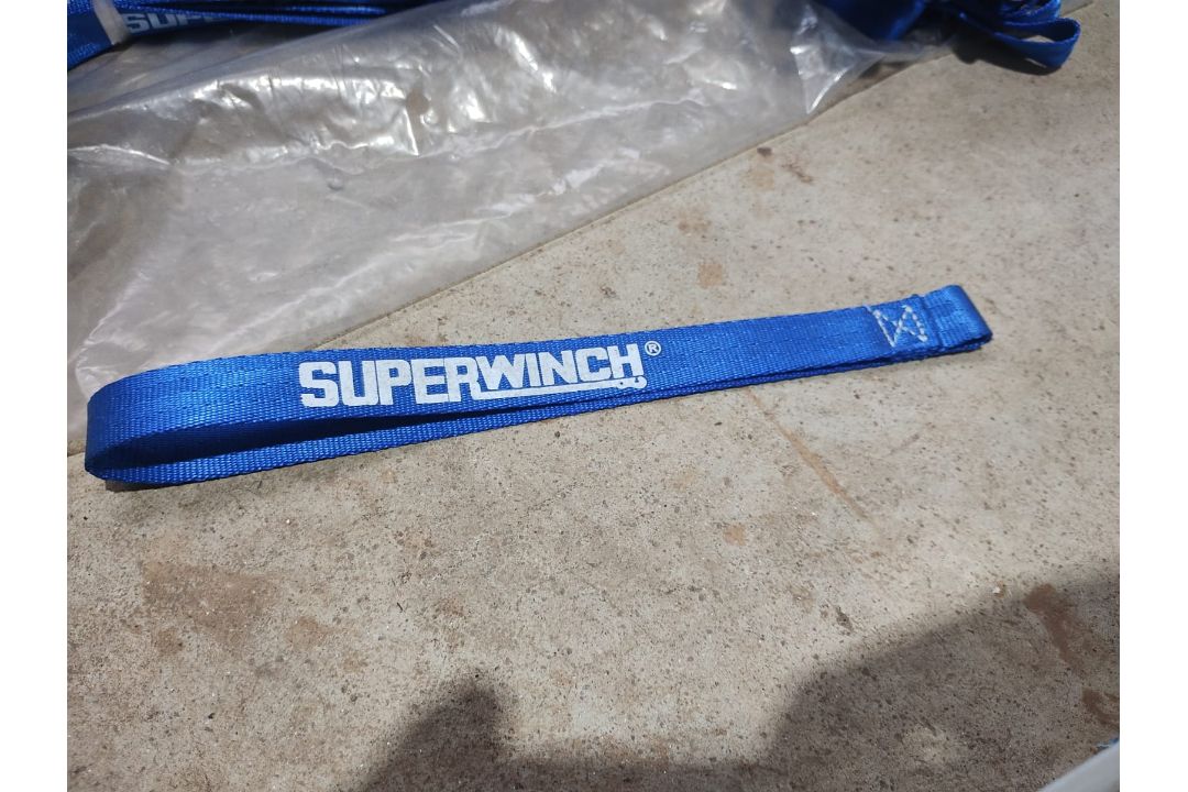 JOBLOT OF 450 - SUPERWINCH ELECTRIC BLUE GRAB STRAP - BRANDED - 265 L OVERALL - Image 3 of 7