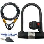 500 X U SHAPED BIKE LOCK WITH TWO KEYS 1.8M HEAVY DUTY CABLE WITH BRACKET BIKE D LOCK RRP £13000+