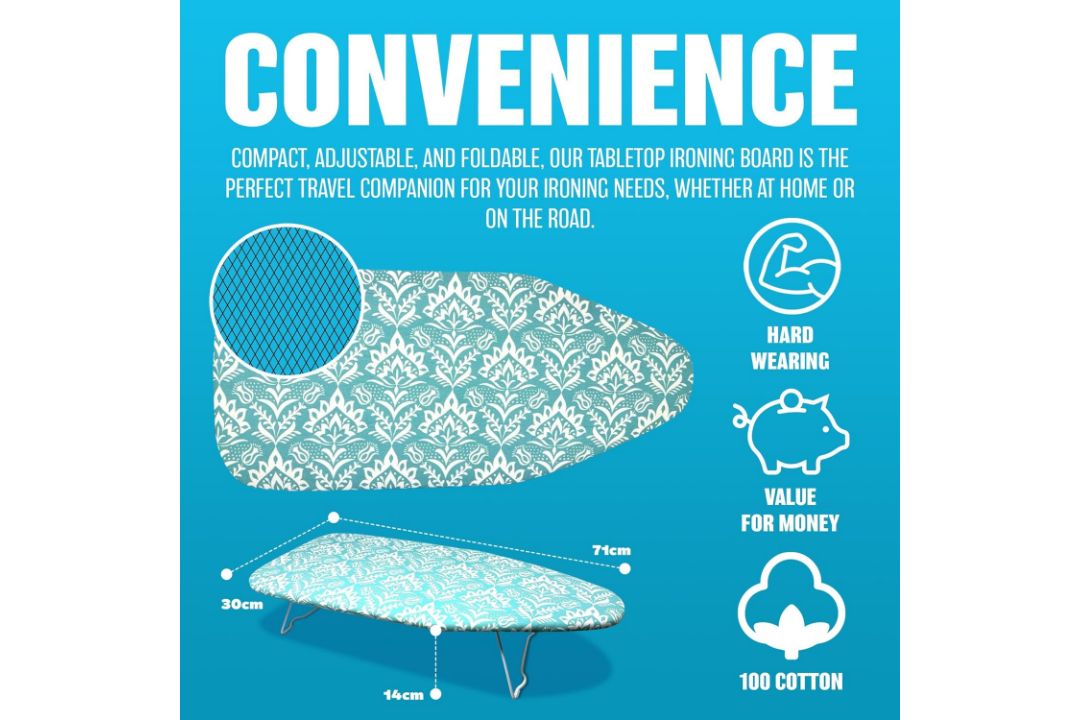 25 X MINI TABLE TOP IRONING BOARD FOLDABLE LIGHTWEIGHT - RRP £250 - Image 3 of 6