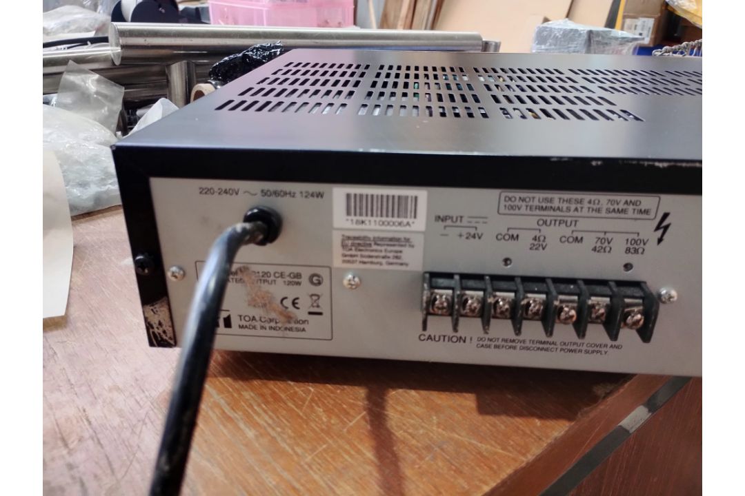 TOA A-2120DD DIGITAL 100V LINE MIXER AMPLIFIER 120W COMMERCIAL PA 3 MIC 2 AUX - Image 4 of 7